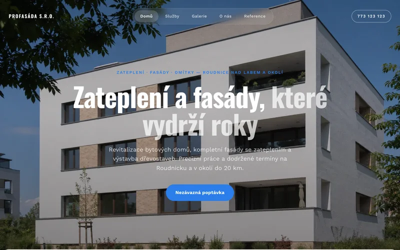 Náhled webu ProFasáda s.r.o.